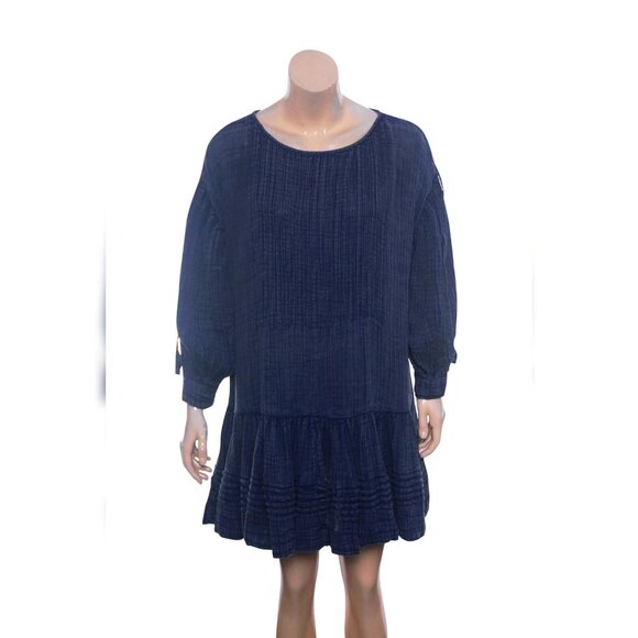 Free People Washed Ashore Dress XS Women Casual Flowy 3/4 Sleeve Short NEW 29984 - Picture 3 of 4